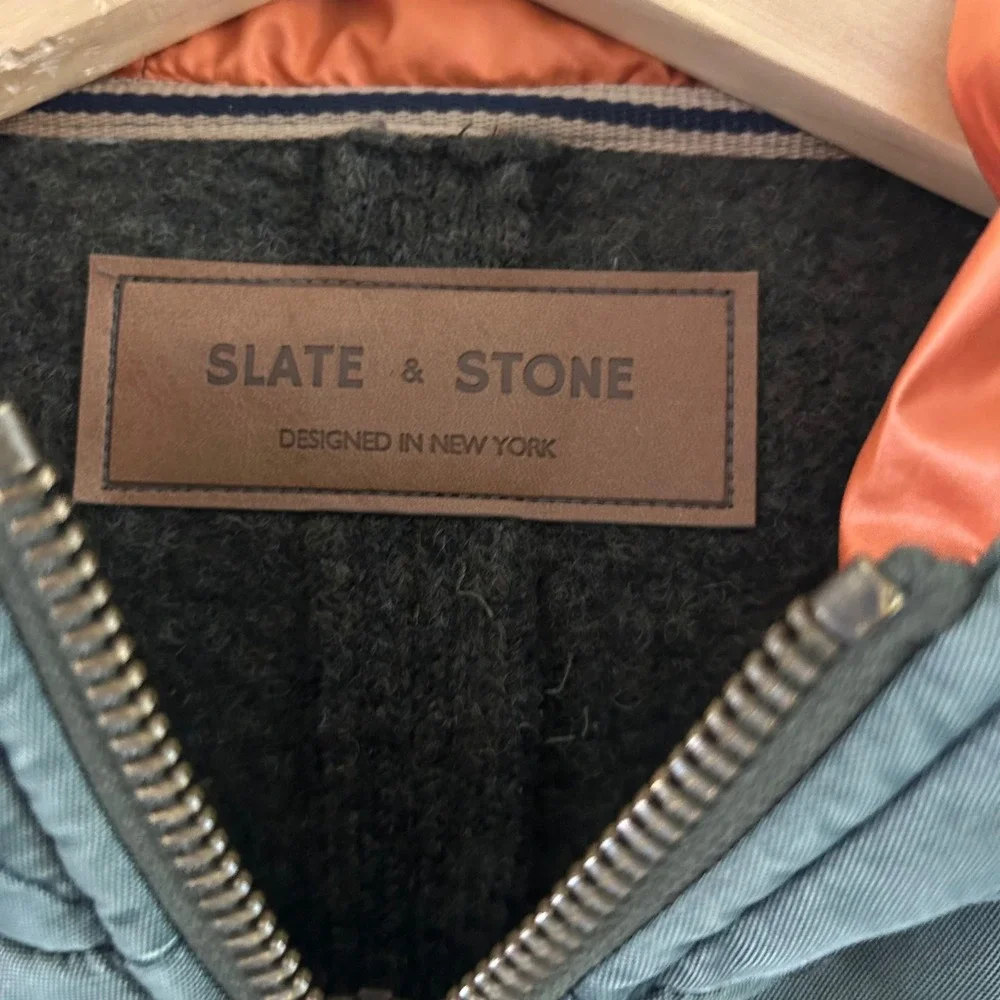 Slate & Stone Mason Wool Quilted‎ Jacket in Army Green sz S